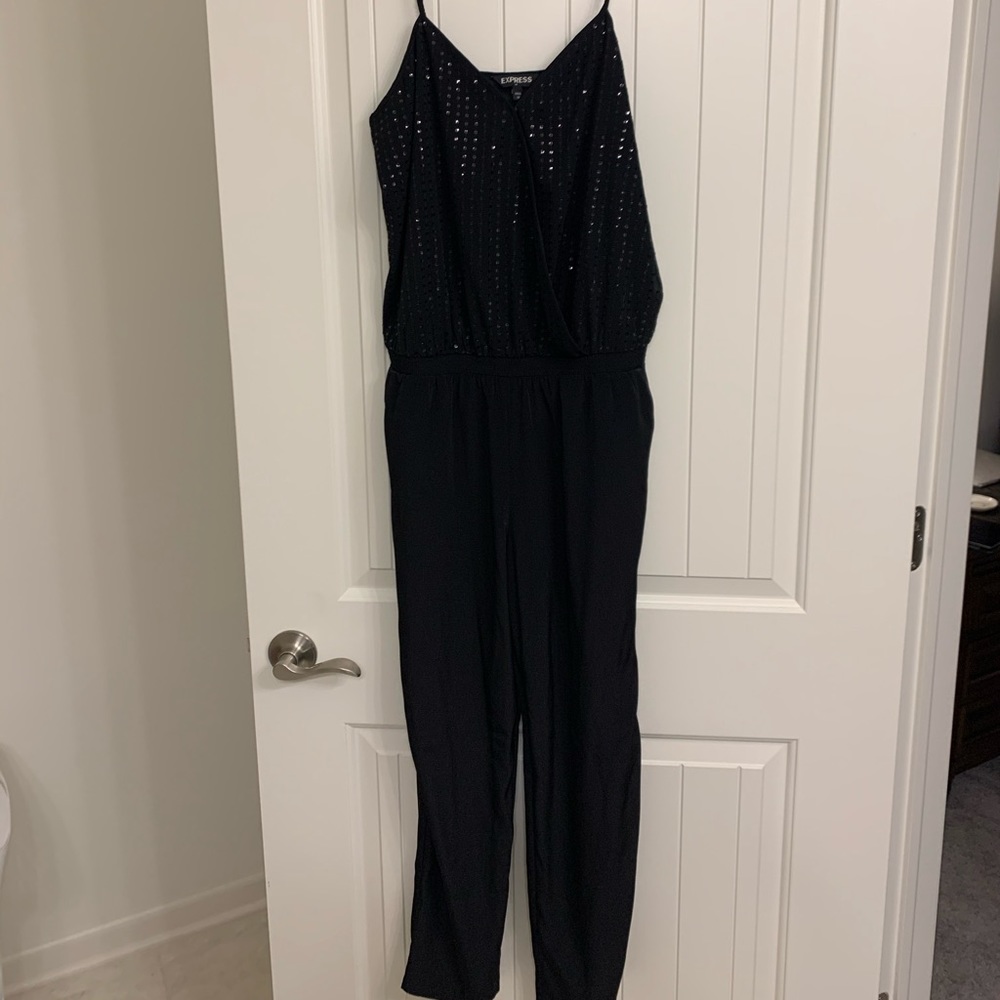 Express sequined black jumpsuit